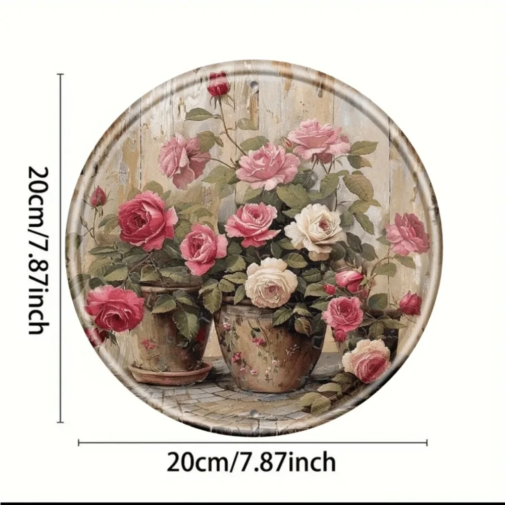 Vintage Eternal Rose Metal Wall Decor NEW 🏷️